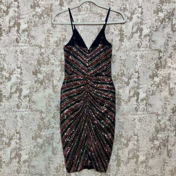 Dress The Population Viviane Sequin Dress in Silver Rouge - Picture 2 of 5